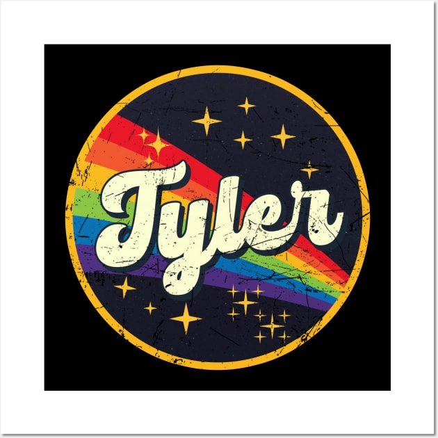 Tyler // Rainbow In Space Vintage Grunge-Style Wall Art by LMW Art